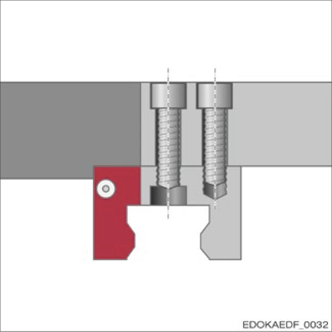 具有盲孔固定孔的滑塊從下方固定
