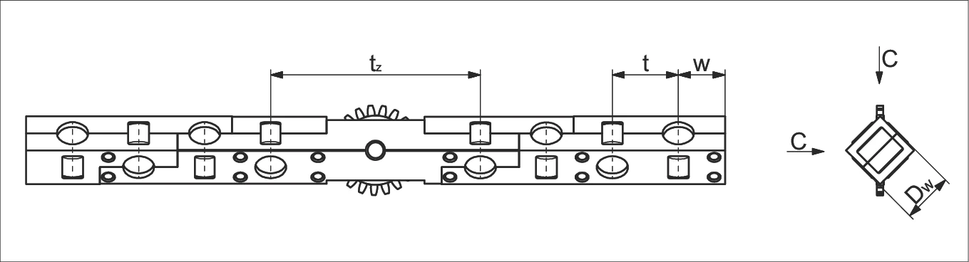 滾柱籠架 KBS 尺寸圖