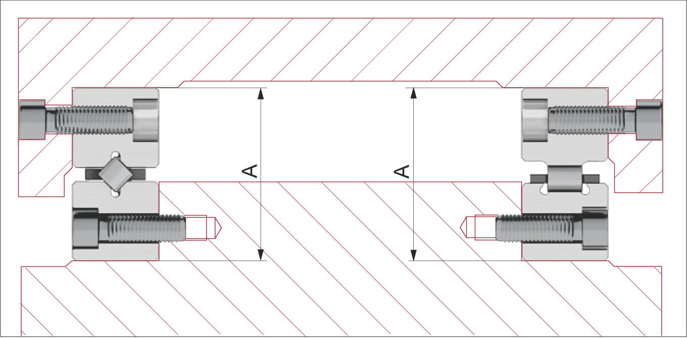 Type R, RN 或 RNG 線性導軌與 Type W/Z 表面導軌範例