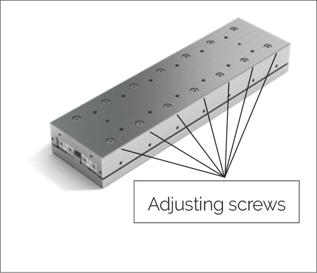 設置並預壓線性導軌示意圖