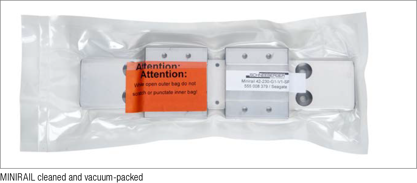清潔與真空包裝的 MINIRAIL