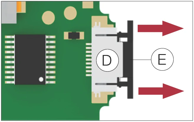 打開 ZIF 連接器