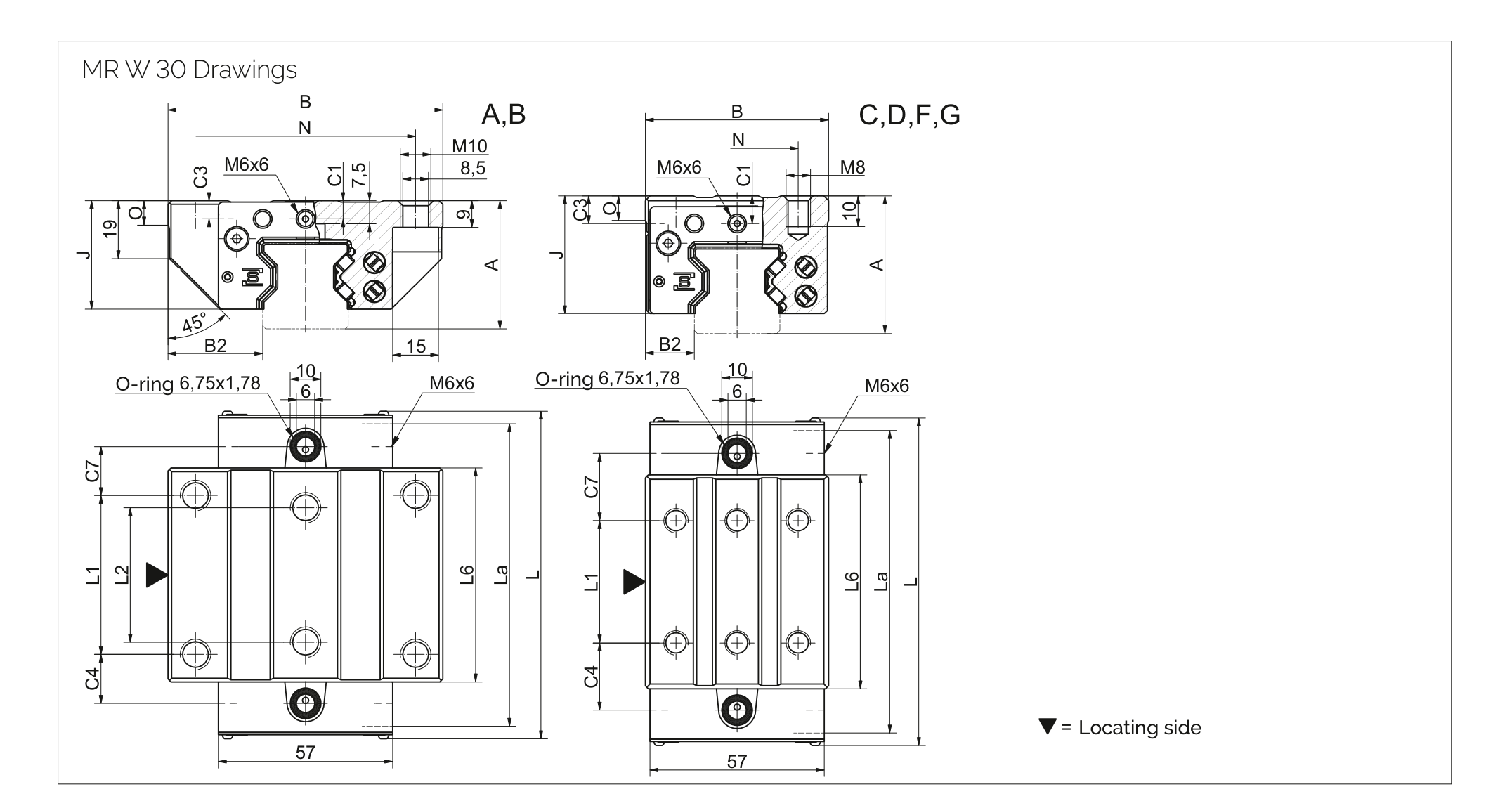 MR W 30 滑塊尺寸圖